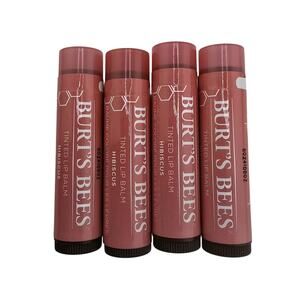 4X Burt's Bees Tinted Lip Balm 0.15 oz Each Sealed Hibiscus